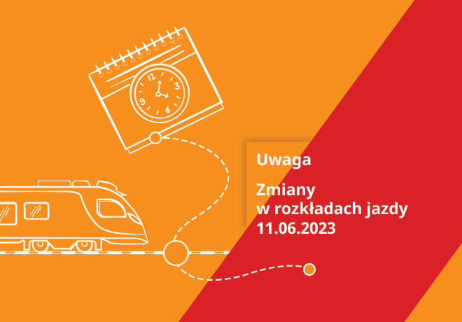 Nowy rozkład jazdy pociągów od 11 czerwca do 23 czerwca 2023r. w województwie pomorskim