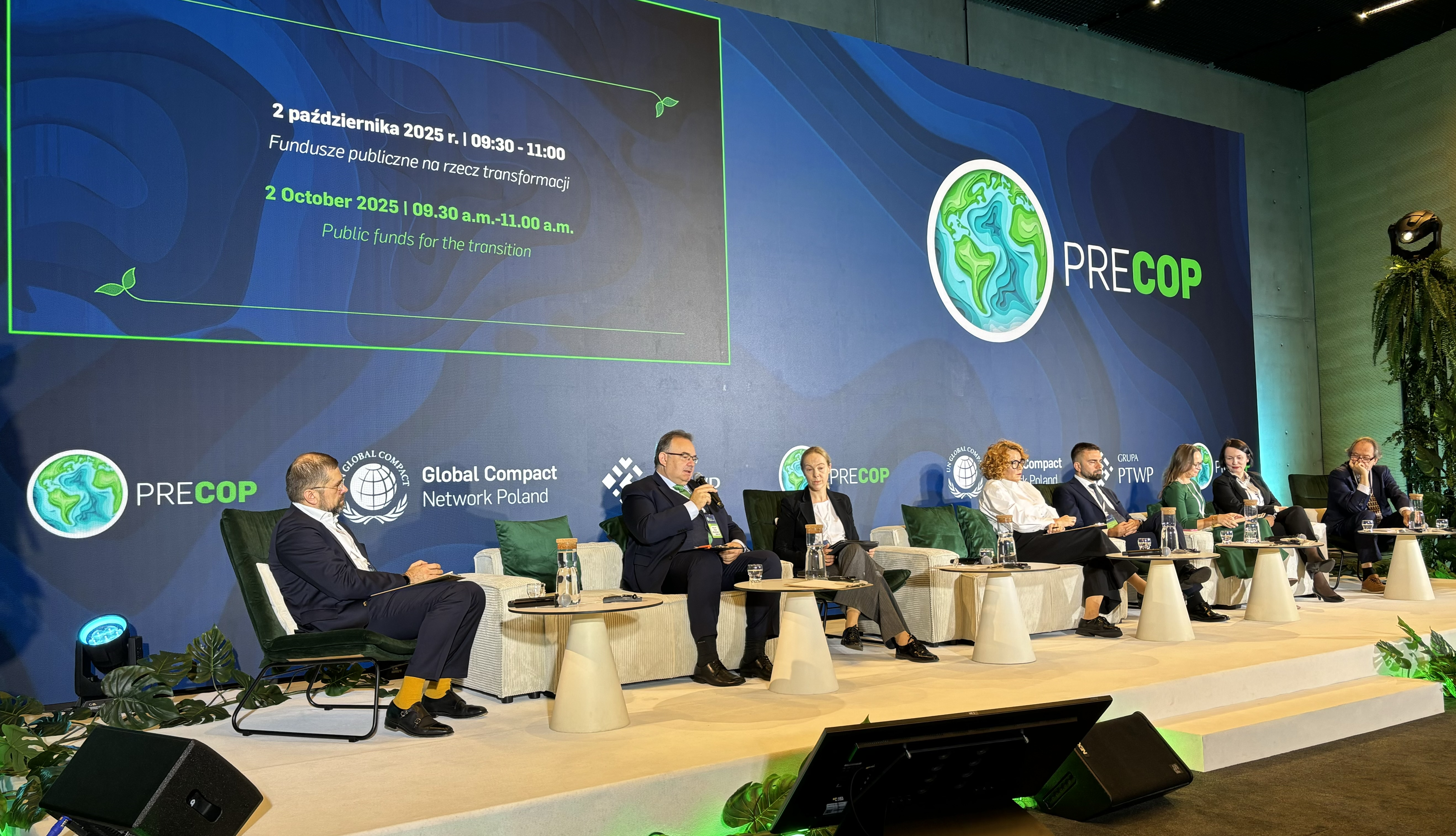 Debata "Fundusze publiczne na rzecz transformacji" podczas konferencji klimatycznej PRECOP