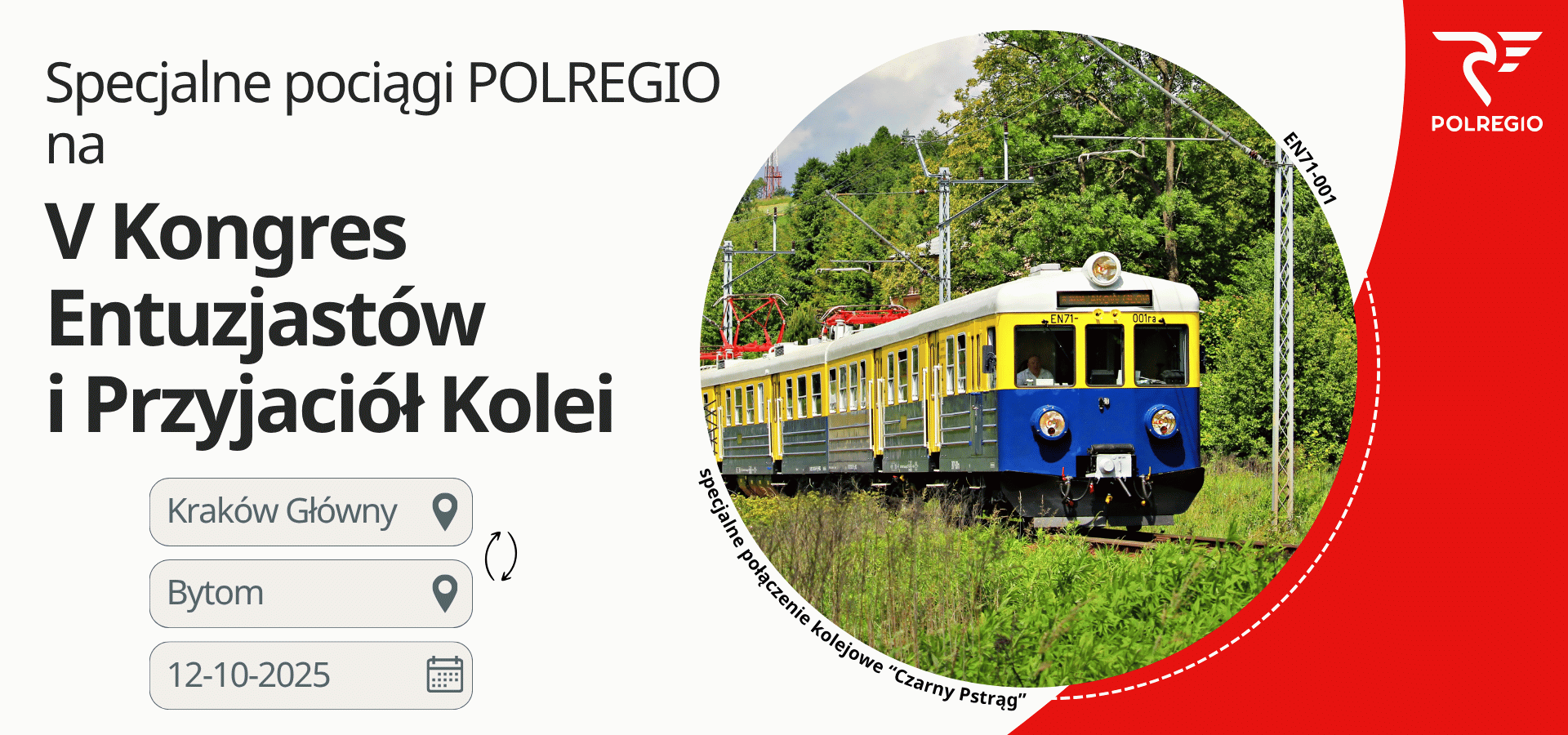 Specjalny pociąg POLREGIO uruchamiany w ramach V Kongresu Entuzjastów i Przyjaciół Kolei
