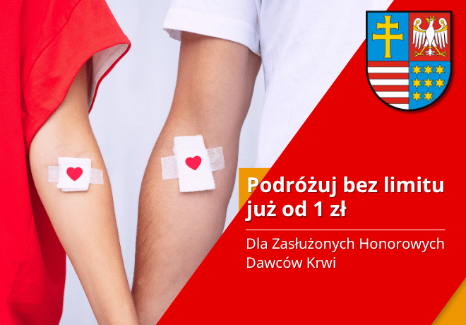 Świętokrzyski bilet dla Zasłużonych Honorowych Dawców Krwi