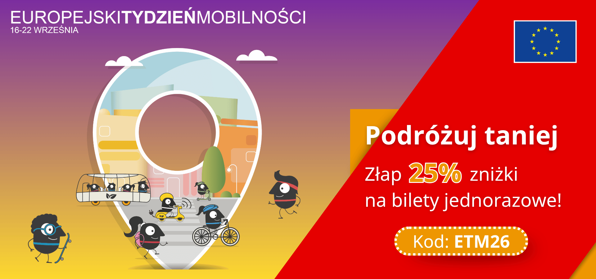 Podróżuj taniej – złap 25% zniżki na bilety jednorazowe!
